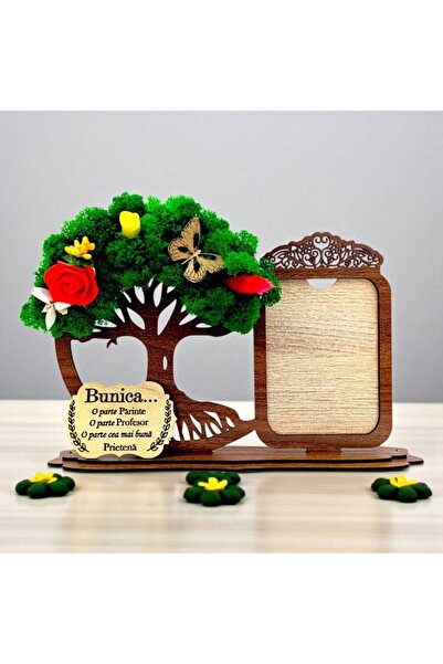 OEM Photo frame decoration with Tree of Life, lichens & message for Grandma, personalized – 30x18 cm,