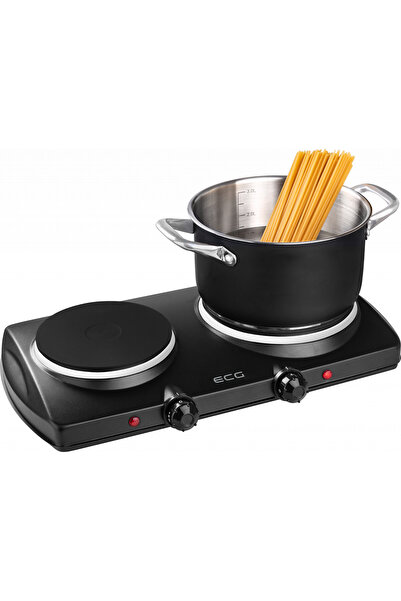 ECG EV 2512 electric hob, 2 rings 185 mm and 155 mm, input power 1500 W + 1000 W, black