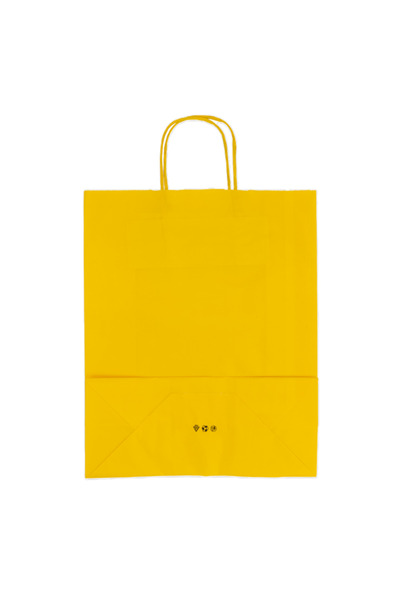 EWs Paper gift bag set 25 x 11 x 31 cm, yellow, set of 10 pieces