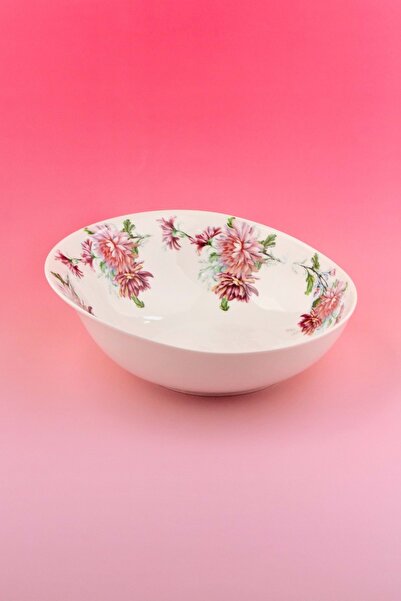 Bursa Porselen Dekor Chrysanthemum Large Size Porcelain Salad Bowl