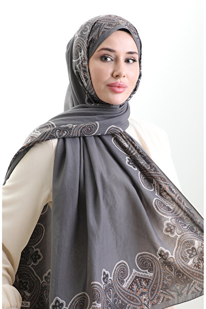 sefamerve Karaca Cotton Shawl 82004-14 Smoked