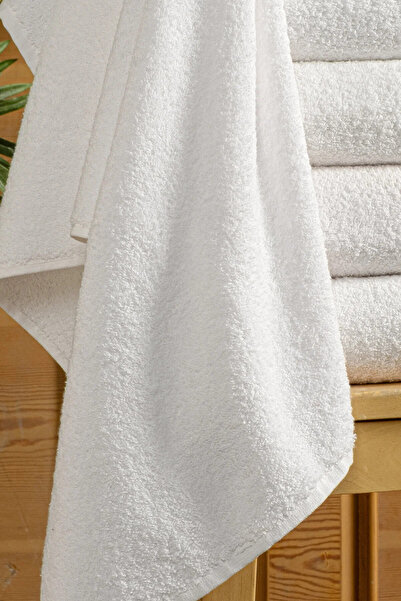 My Catherine 6-Piece White 100% Cotton Hand - Face Towels - 50X90 Cm, Spa and Hotel Towels