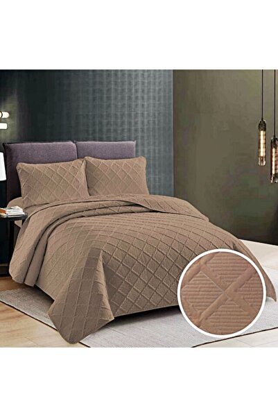 PATONE Cuvertura de pat dublu, cappucino, 230x250cm + 2 fete de perna, cappuc...