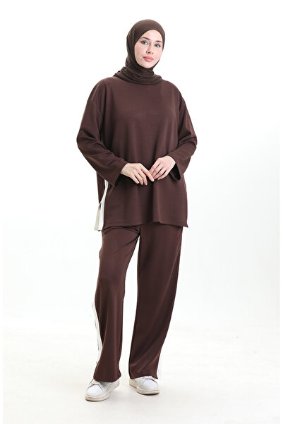 sefamerve Premium Fabric Paneled Set 11332-03 Brown