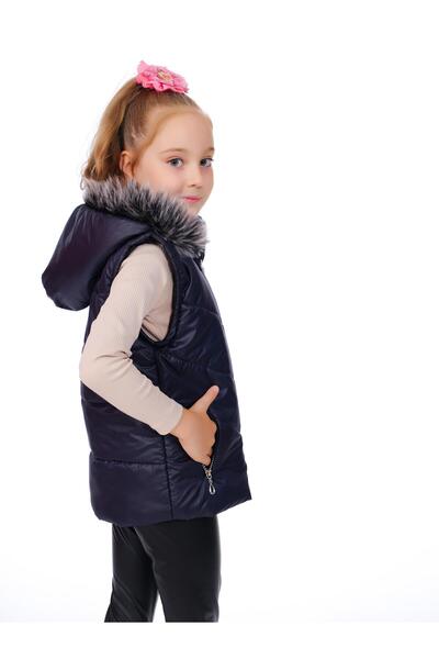 Kamex Girls' Embroidered Winter Puffer Vest
