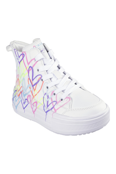 SKECHERS Bascheti copii fete HYPERLIFT LOVE DAZE 314075L-WHITE/MULTICOLOR-35