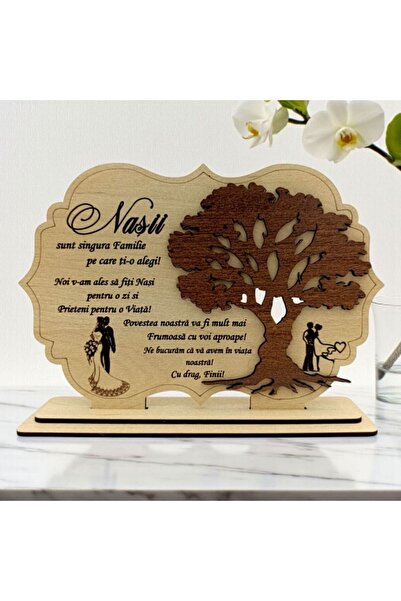 OEM Wooden Plaque - Personalized Gift for Godparents - Model 1 – 30x20 cm, Cream