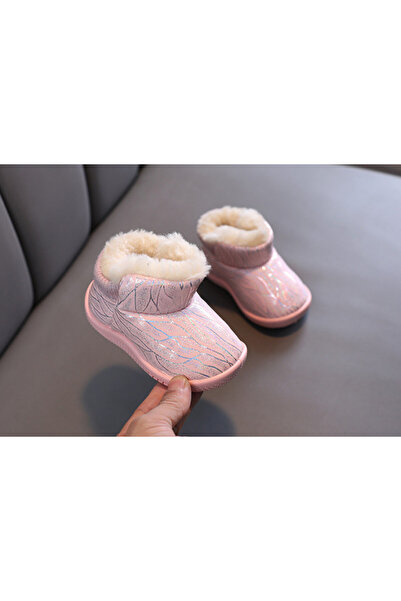 BebeNou Pink Shiny Fur-Lined Booties MBBY2202-3-p32