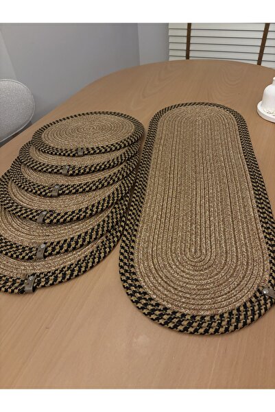 MaVaux Herakles 6-Piece Placemat+Runner Set 33 cm - American Service Wicker