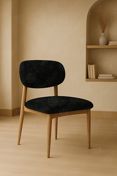 GUZGUN Bohem Tarz Lüks Kadife Sandalye Kılıfı – Modern, Esnek, Yıkanabilir Sandalye Örtüsü | Siyah