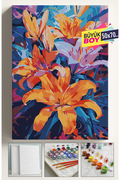 Genel Markalar Sayılarla Boyama Seti Numaralı Tuval Fırça Boya Dahil Kasnaklı...