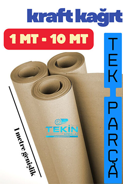 Tekin Ambalaj KRAFT Kağıt 1 MT X 10 MT Kraft Çeyiz Ve Paketleme Kağıdı Tek Pa...