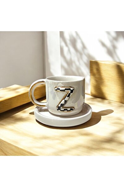 Deniz Kızı Seramik Letter Z Handmade Ceramic Cup