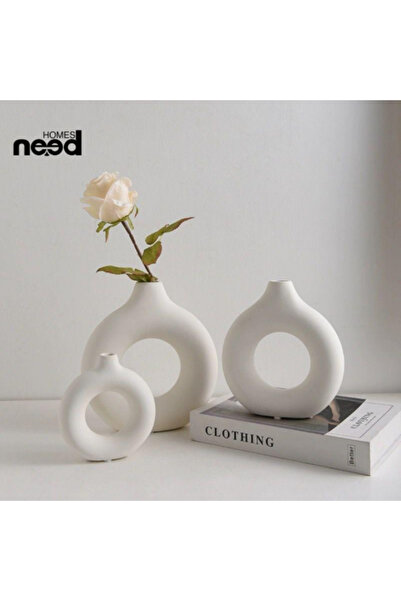 GESR HOME طقم فازات سيراميكية ديكورية "أوربت" – تصميم عصري أنيق (3 قطع)