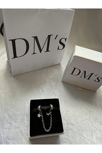 DM’s Silver Galaksi Ay Yıldız Güvenlik Zinciri Gümüş Charm’ı