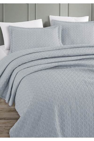 Monolisse Ecipse Jacquard Bedspread Set Double Size Indigo 230X240 cm