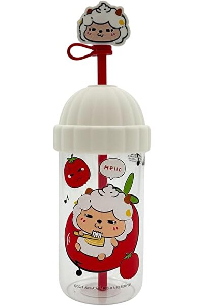 B&D B&D Kids Glass Water Bottle With Cap 680ml , Red & White Color