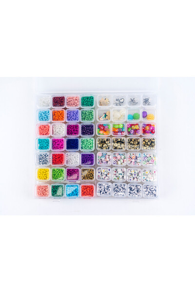 TSUMAB DIY Bead Craft Kit – 24-Grid Jewelry Making Set with Colorful Beads an...