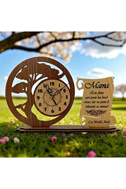 OEM Bonsai decorative wooden clock for Mom, 30x20 cm, Personalized gift