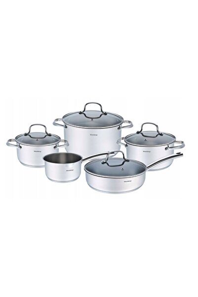 Klausberg Set of 5 stainless steel pots, with lid, premium, compatible with a...