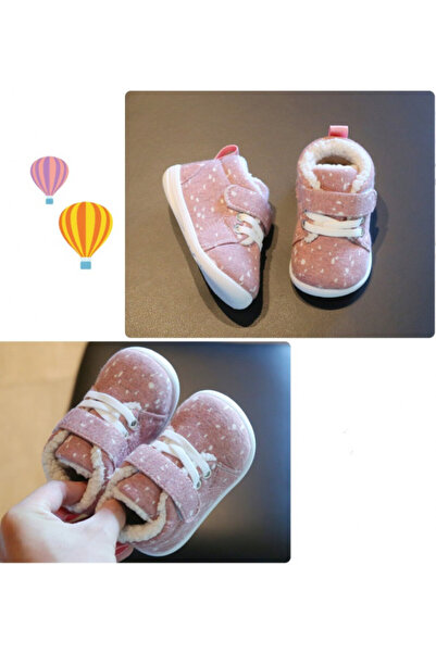 BebeNou Pink Faux Fur Polka Dot Shoes LIHYW19-2-de7