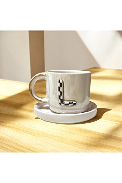 Deniz Kızı Seramik Letter L Handmade Ceramic Cup