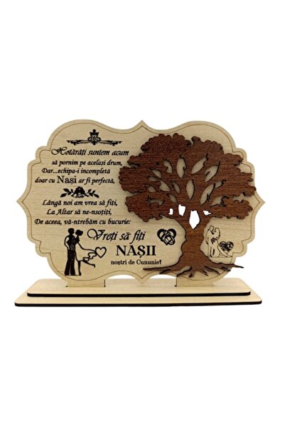 OEM Placă din lemn - Cadou personalizat pentru cererea în căsătorie a nașilor...