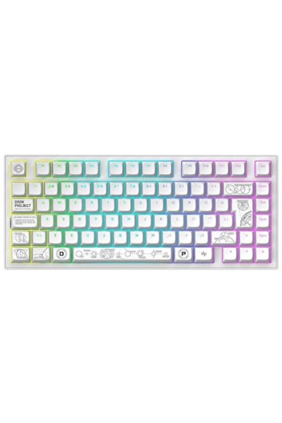 DARK PROJECT Nova gaming keyboard, white, wireless, 81 keys, G3MS Moonstone switches, RGB lighting