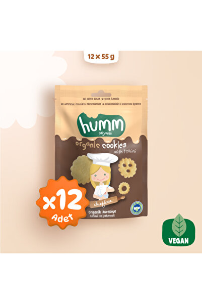 Humm Organic Organik Tahinli ve Pekmezli Vegan Kurabiye Atıştırmalık Paketi -...