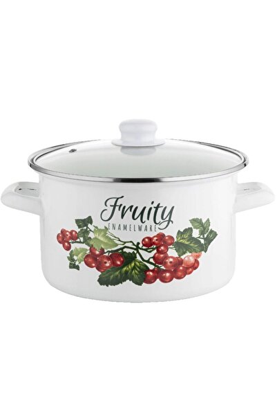 Florentyna Enameled pot, carbon steel, white, 22cm-4.8L, Florina