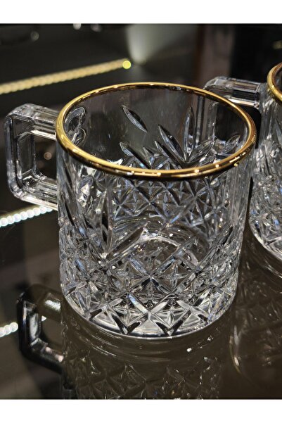 P&ORA PREMIUM KITCHEN PRODUCTS Timeless Real Gold Plated 2-Piece Glass with Handle 195 Cc