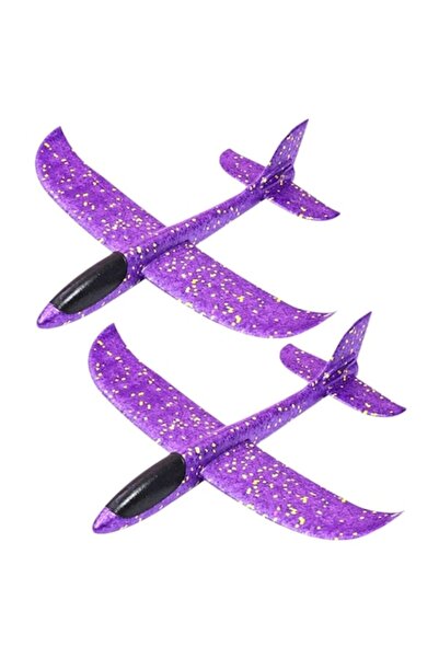 LEIBOO Set de 2 avioane planoare, polistiren, 47 cm, simple (fără lumini) - v...