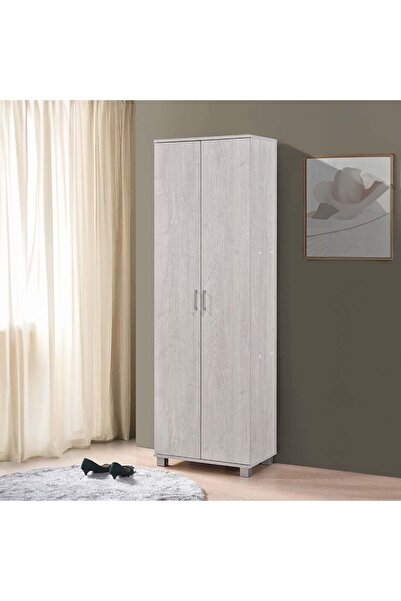 Danube Home رف أحذية طويل من ساندور، بابين، لون خشب البلوط الثلجي، يتسع لـ ٣٤...