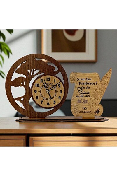 OEM Bonsai wooden decorative clock for Teachers 'The best..' - 30x20 cm (personalized gift)