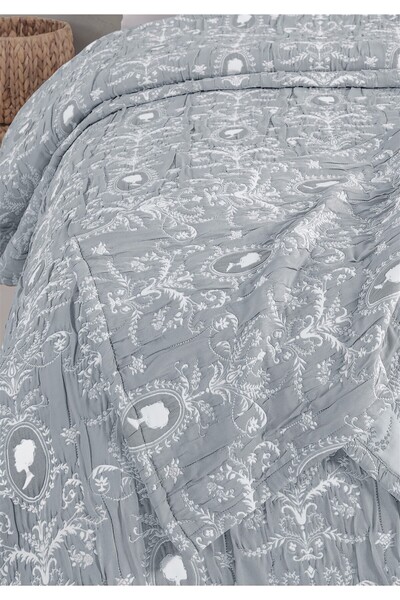 Monolisse Glory Jacquard Bedspread Set Double Size Indigo 230X240 cm