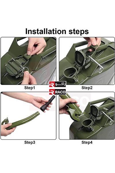 Raco فوهة معدنية لوقود البنزين من جيري كان مع فوهة بلاستيكية مرنة