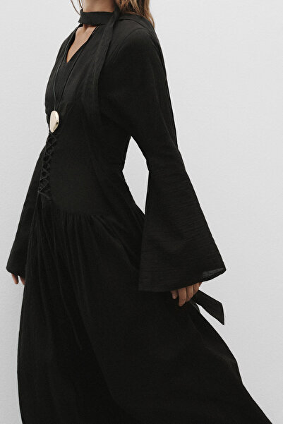 Pilea Black Waist Adjustable Corset Dress