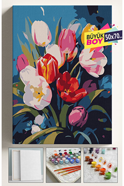 Genel Markalar Sayılarla Boyama Seti Numaralı Tuval Fırça Boya Dahil Kasnaklı...