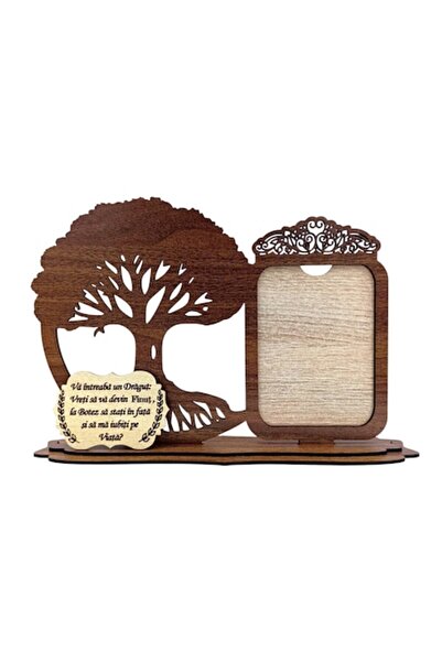 OEM Ramă foto „Inimă și Pom al Vieții” cu mesaj pentru Nași, personalizată – ...