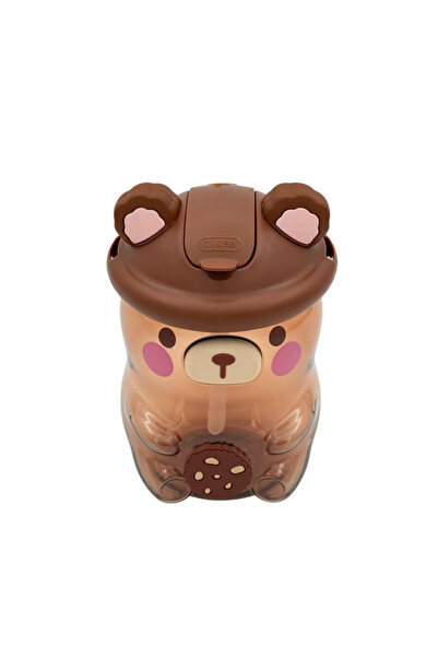 BİNDAWOOD زجاجة مياه للأطفال من بي آند دي، سعة 950 مل، تصميم دب، لون بني