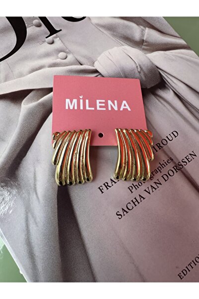 Milena Designer Store Milena Istanbul Rectangular Plate Earrings