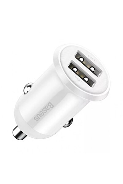 Baseus Încărcător auto Grain Pro, 2x USB 4.8A, alb