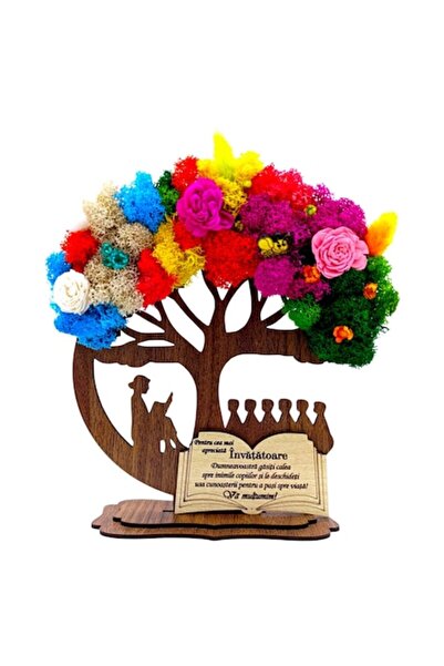 OEM Tree decoration with lichens (4 seasons) and message for Teacher "Most appreciated..." – 2