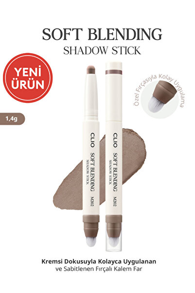 CLIO Kremsi, Kolayca Uygulanan ve Sabitlenen Fırçalı Kalem Far Soft Blending Shadow Stick (M202)