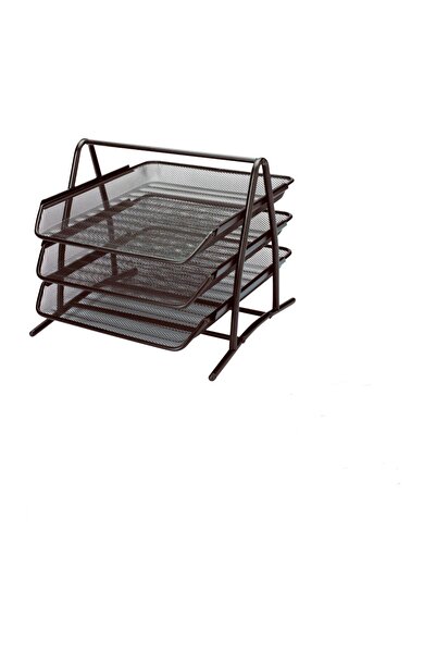 3A رفوف معدنية مثقبة 3 قطع باللون الأسود