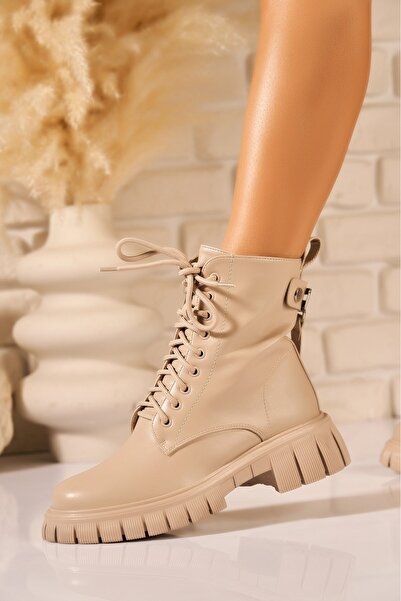 Joana Louella Trendy Women's Faux Suede Boots - Beige