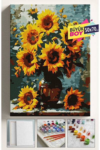 Genel Markalar Sayılarla Boyama Seti Numaralı Tuval Fırça Boya Dahil Kasnaklı...