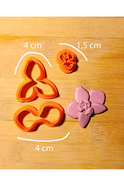 Enbceramic 3 LÜ 4 CM ORKİDE SERAMİK POLİMER KİL KALIP