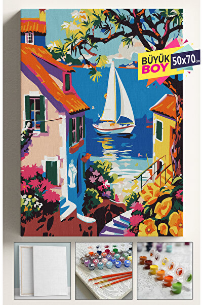 Genel Markalar Sayılarla Boyama Seti Numaralı Tuval Fırça Boya Dahil Kasnaklı...