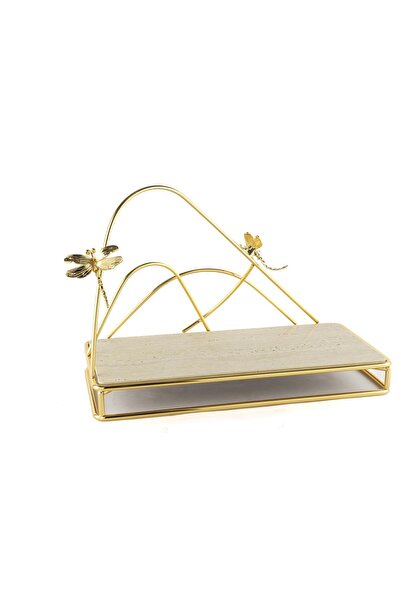 Mikasa Moor Gold Metal Rectangular Granite Serving Tray 44X21X30Cm